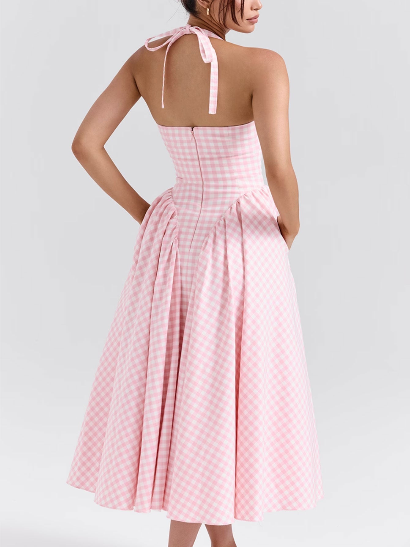 Exclusive Naomi Midi Dress with Deep V Neck Statement Occasion Edit