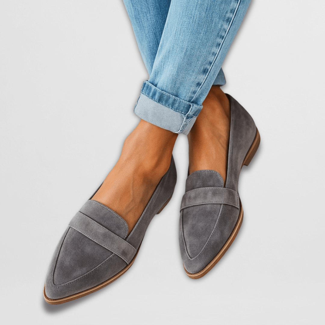 Suede Pointed Toe Flat Slip On Loafers