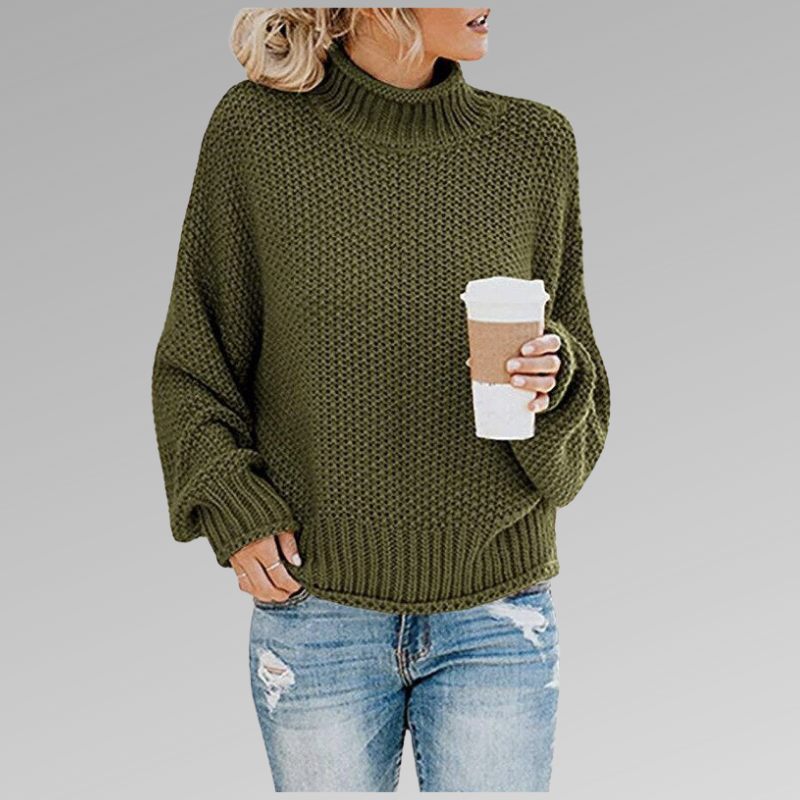 Turtleneck Long Sleeve Chunky Knit Oversized Sweater