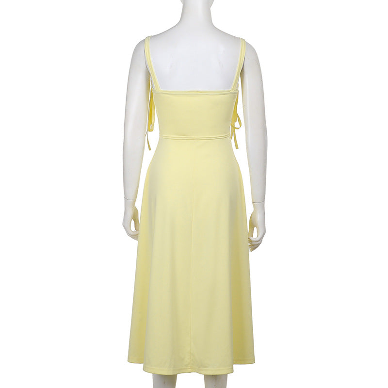 Sunflower Slit Dress Yellow