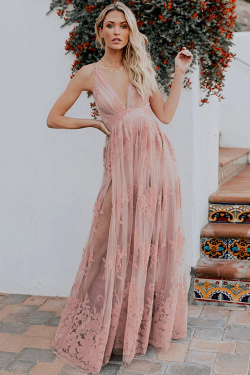Angel in Disguise Lace Floral Backless Maxi Dress - 3 Colors - View 7