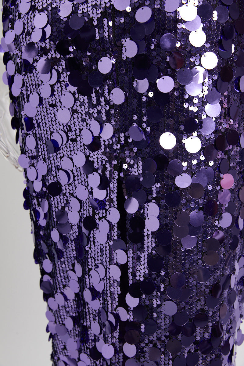 Sparkly Babe Midi Dress Purple