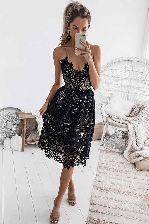 Take Me Out Tonight Lace Midi Dress - 2 Colors - View 2