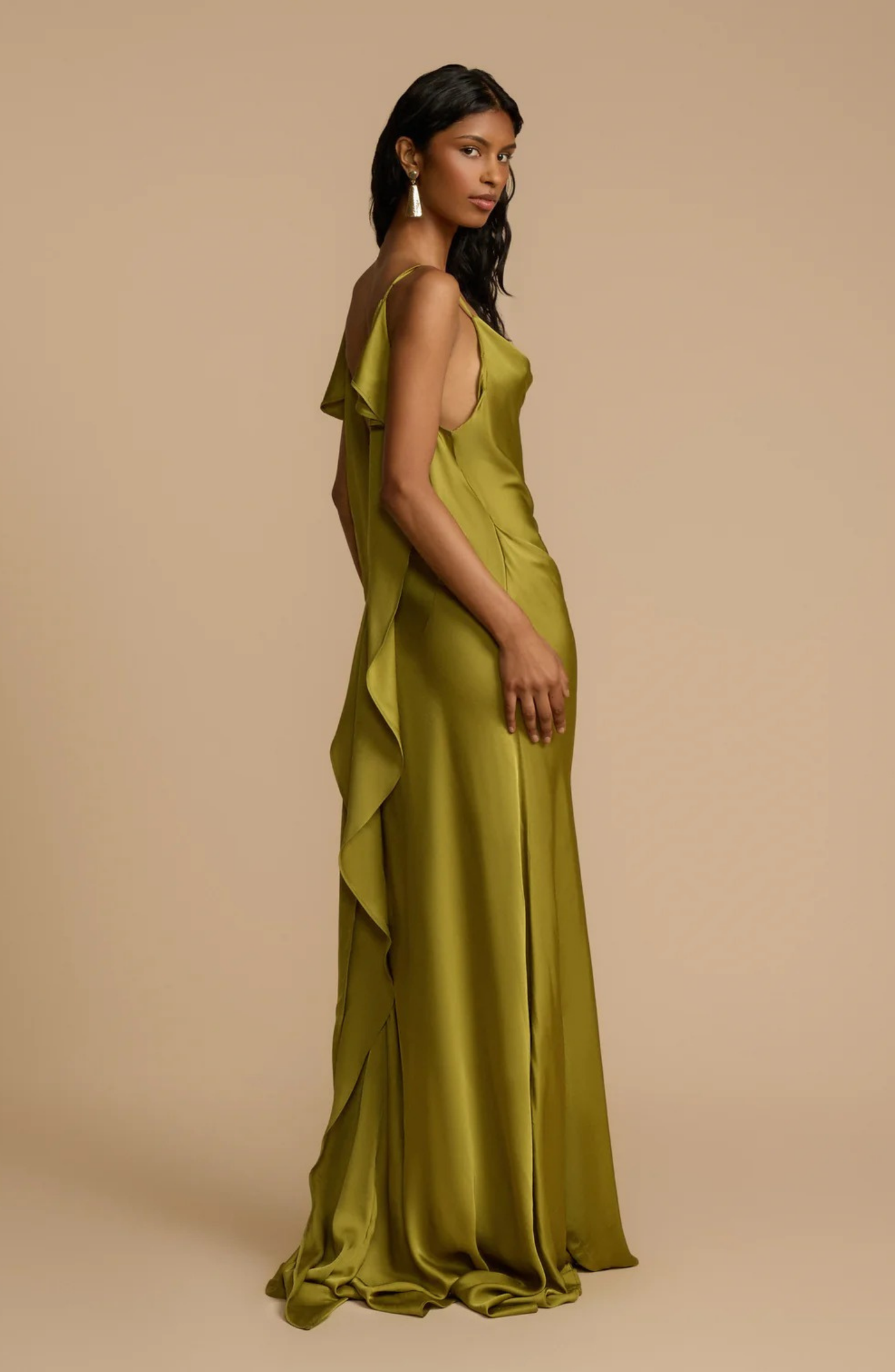 Satin Cowl Neck High Split Slip Maxi Dress 7