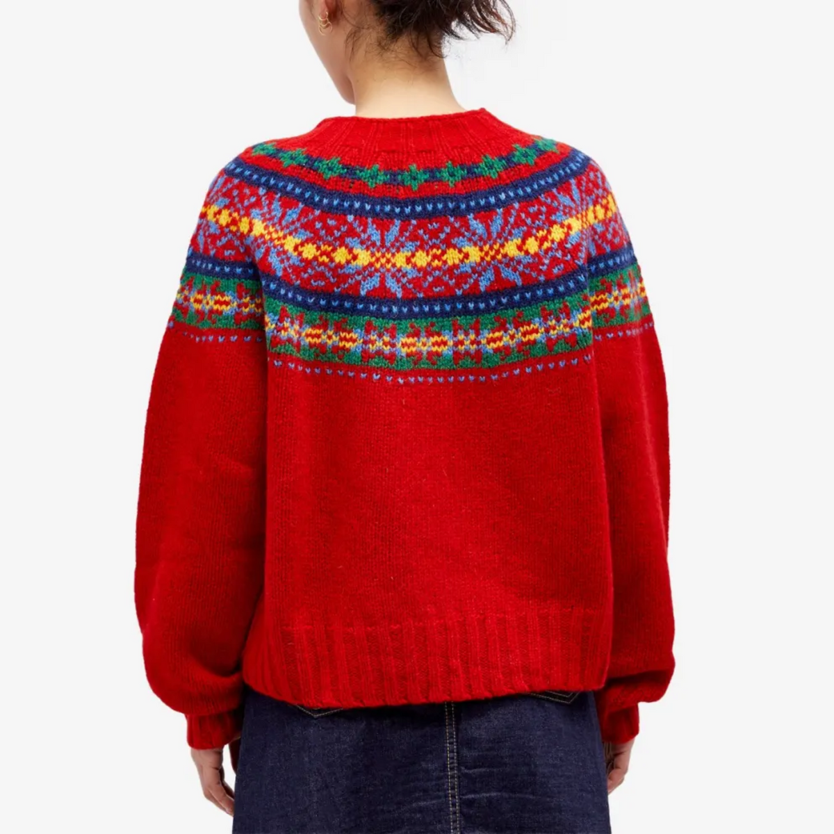Fair Isle Crew Neck Knit Sweater