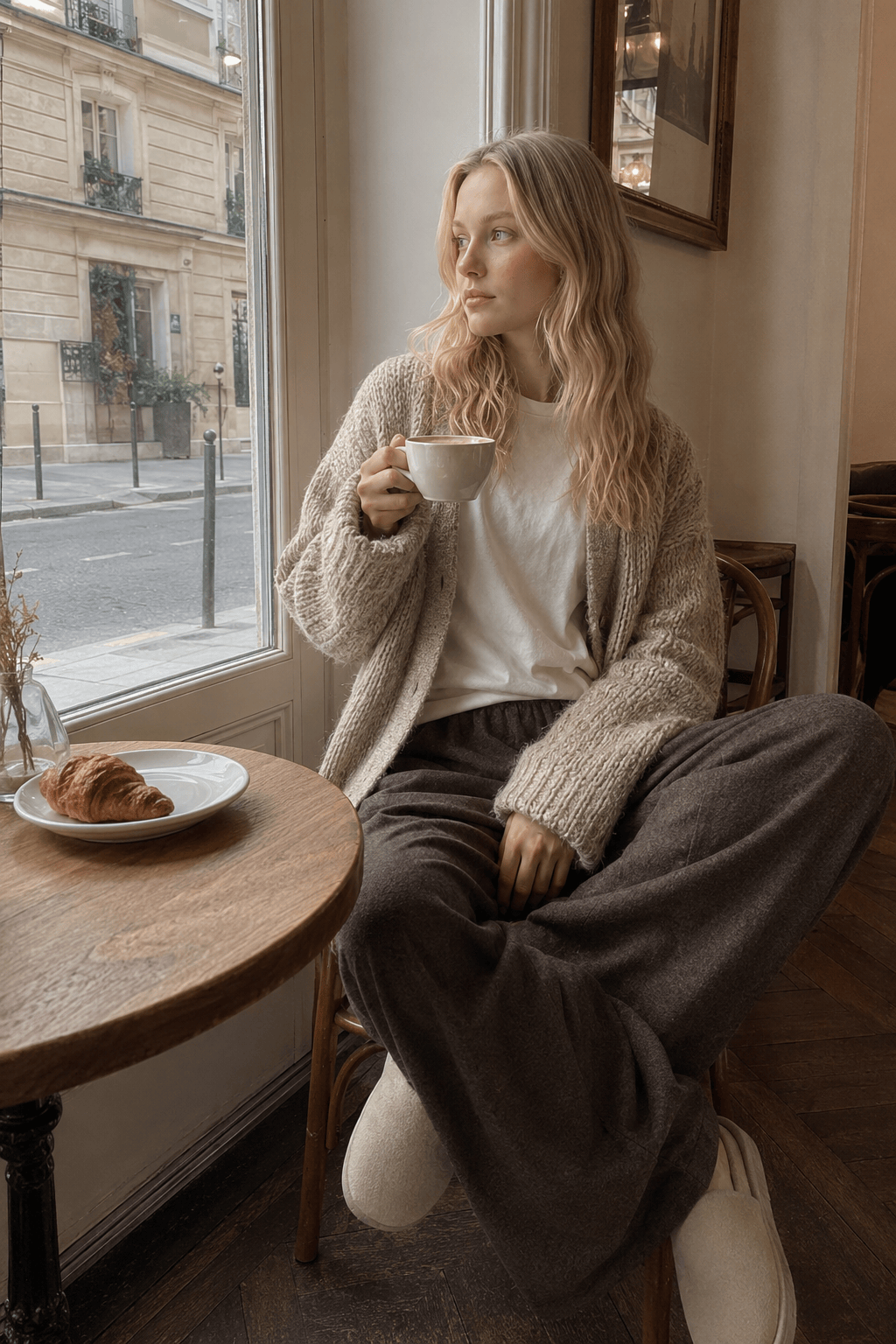 Relaxed Casual Drapey Knit Pants