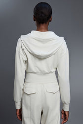 Cropped Waist Tie Active Zip Hoodie