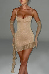 Sultry Metallic Mesh Slip Dress 5