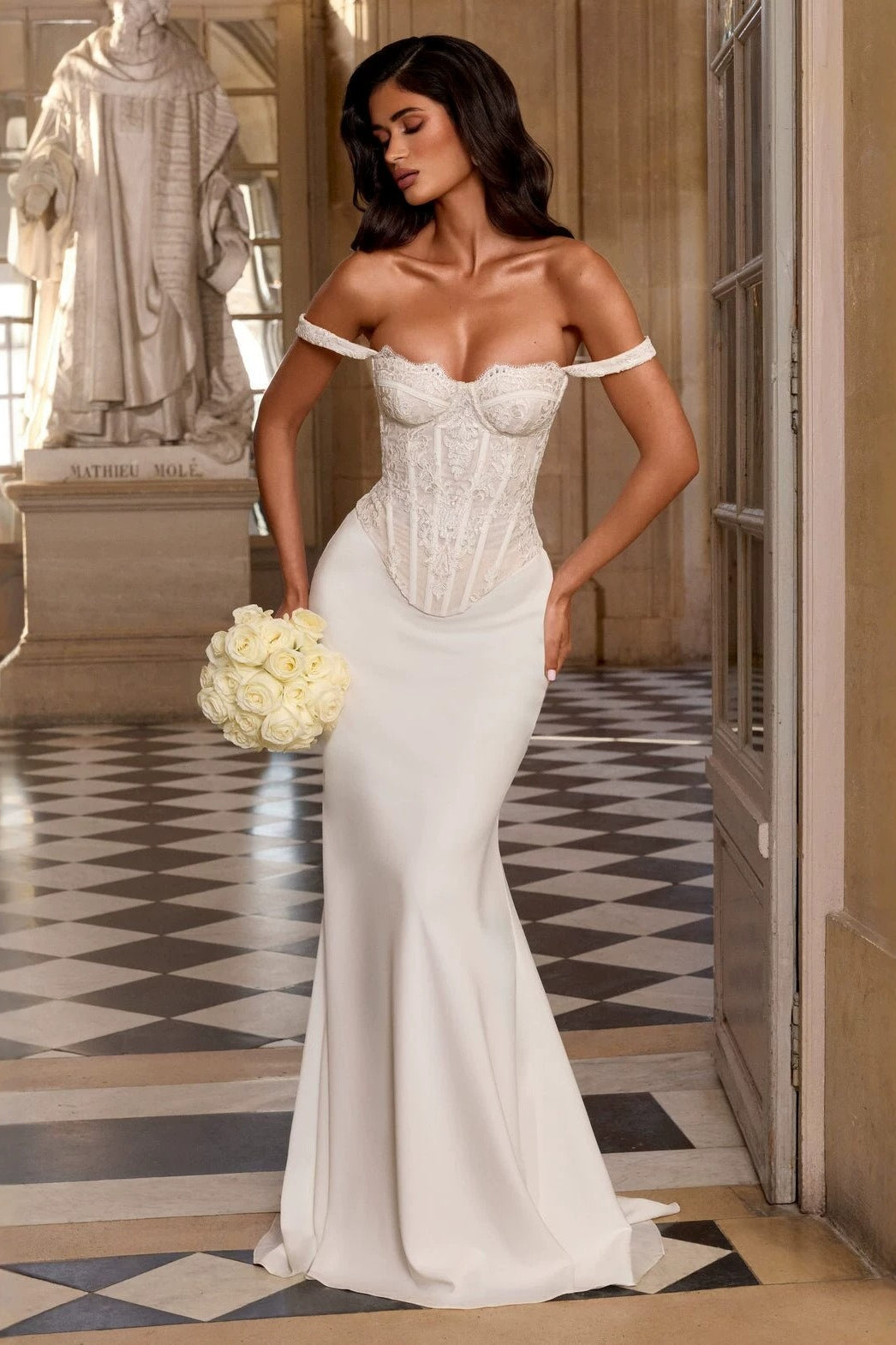 Strapless Lace Panel Bodycon Maxi Lace Dress