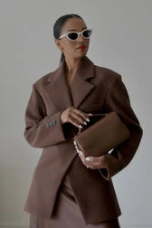 Two-Button Tailored Notch Lapel Blazer