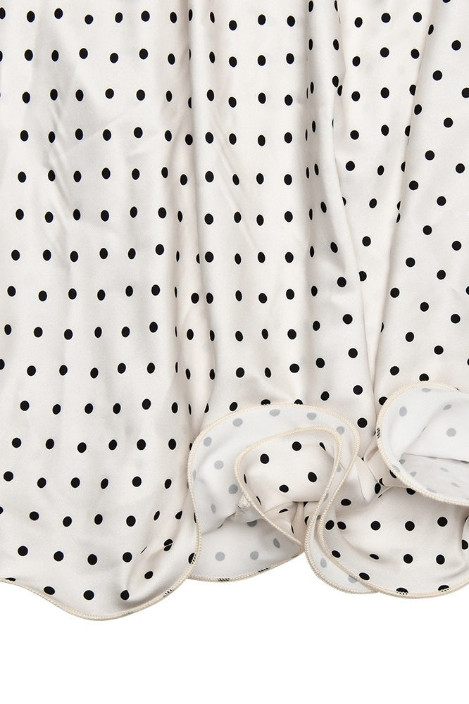 Polka Dot Backless Satin Maxi Dress 5