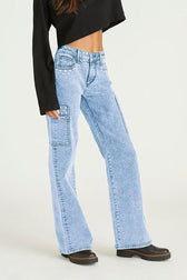 Y2K Pearl Embellished High Waist Boyfriend Straight Jeans