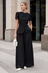 Elegant Jacket High Waist Two Piece Chic Work Set
