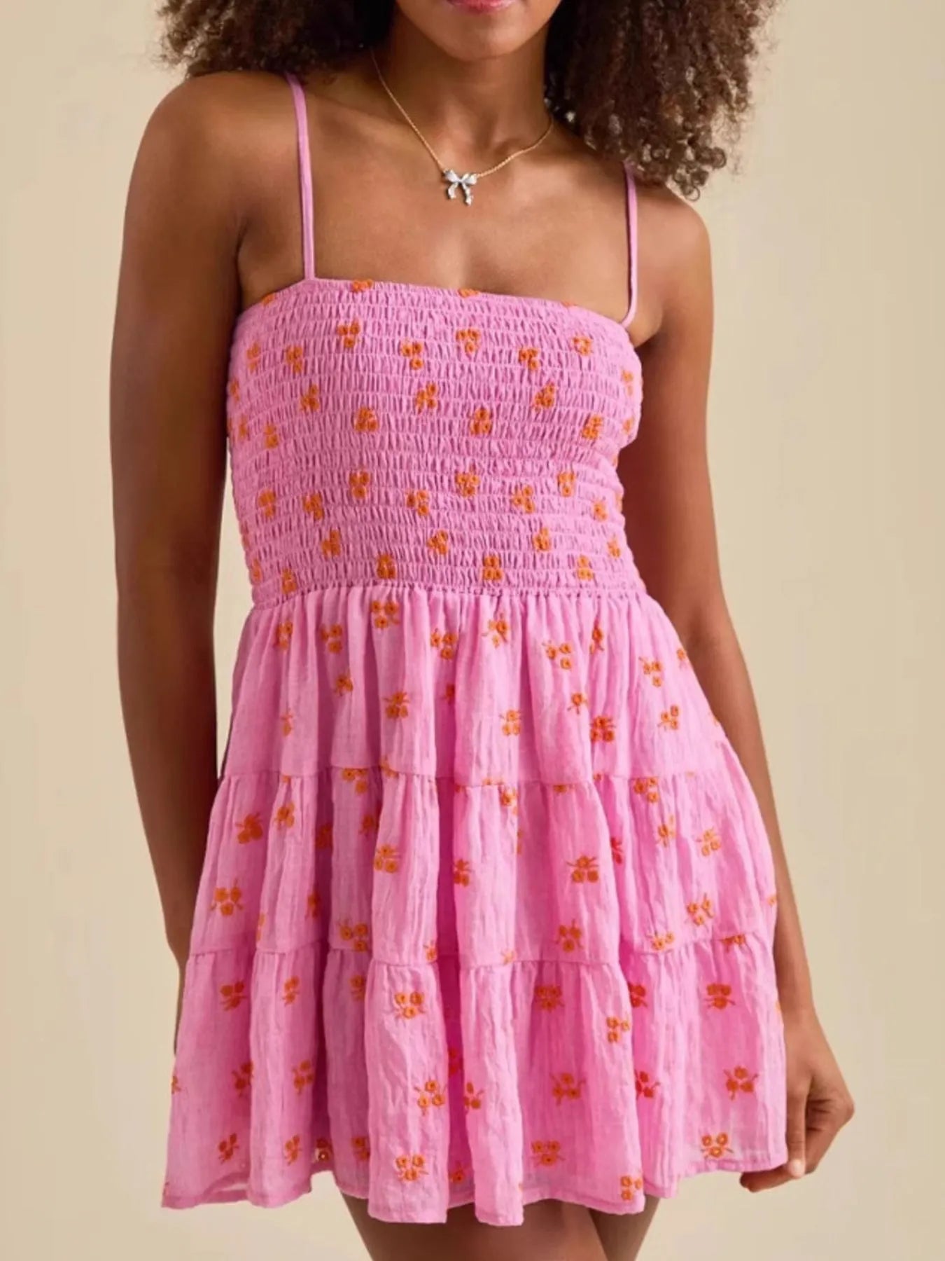Pink Petals Tiered Cami Dress Pink