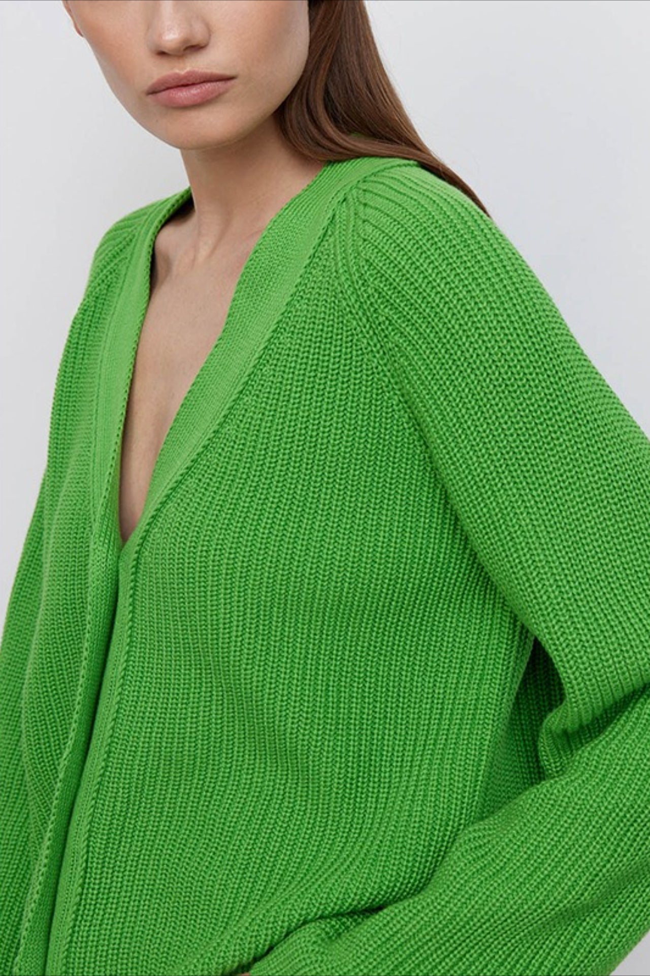 V Neck Cropped Batwing Cardigan