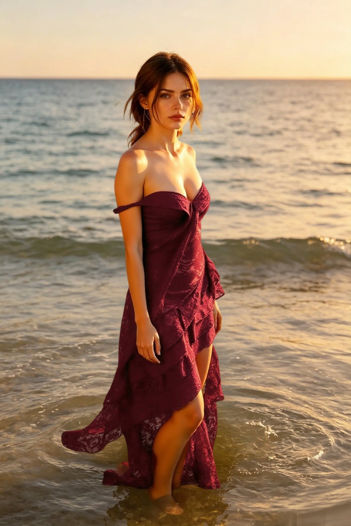 Lace Strapless Party Dress