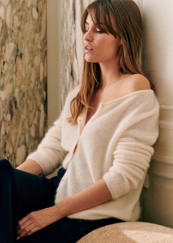V-Neck Long Sleeve Button Front Knit Cardigan