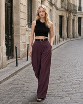 Chic High Waist Pleated Wide Pants