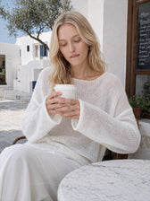 Hollow Draped Snug Knit Top