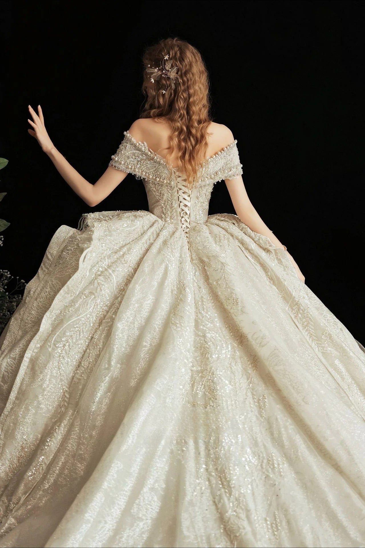 Royal Beaded Ball Gown Wedding Dress