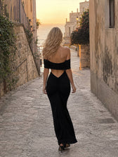 Solid Off Shoulder Ruched Formal Dress