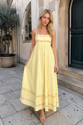 3D Flower Loose A-Line Maxi Dress
