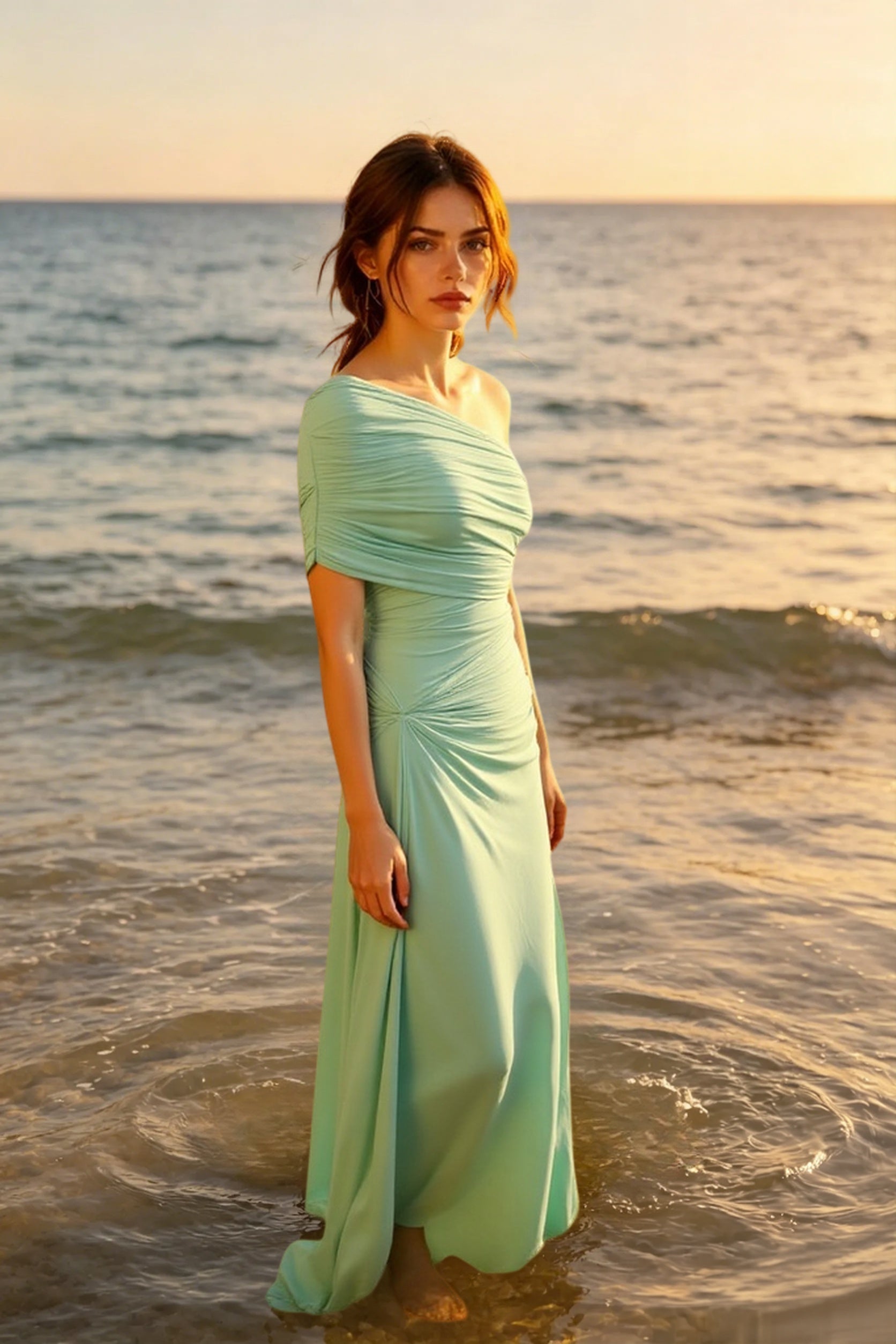 Off-the-Shoulder Ruched Bodycon Dress