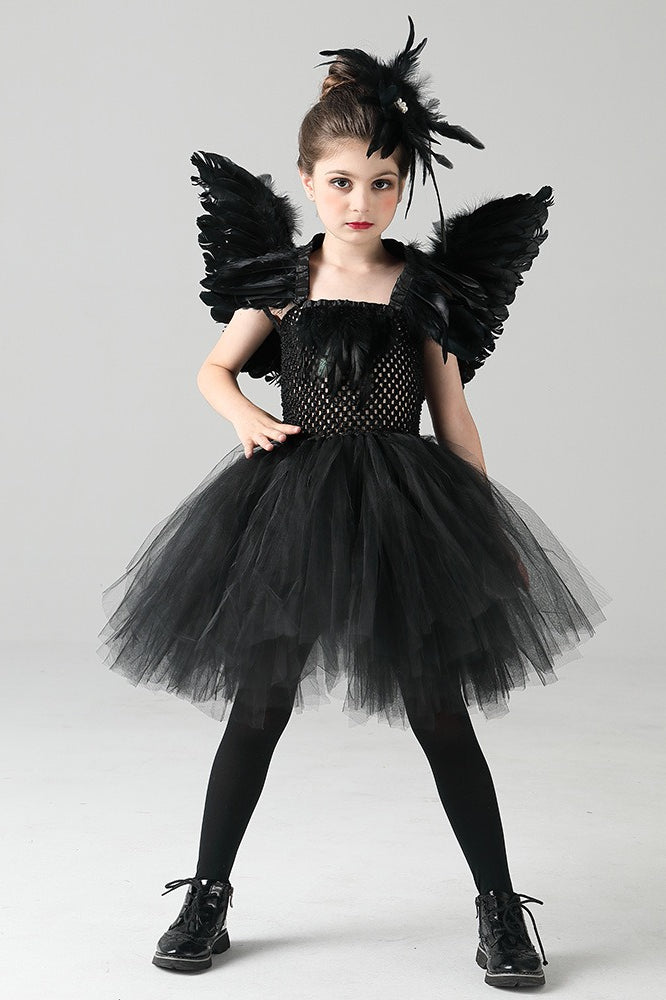 Black Swan Dress Kid Halloween Costume