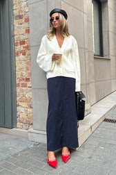 Relaxed V Neck Knit Cardigan