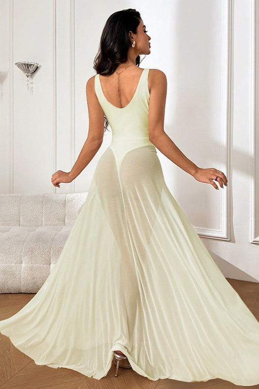 Sheer Edition ALine Maxi Birthday Dress