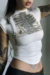 Trendy Edgy Dark AOP Tee T-Shirt