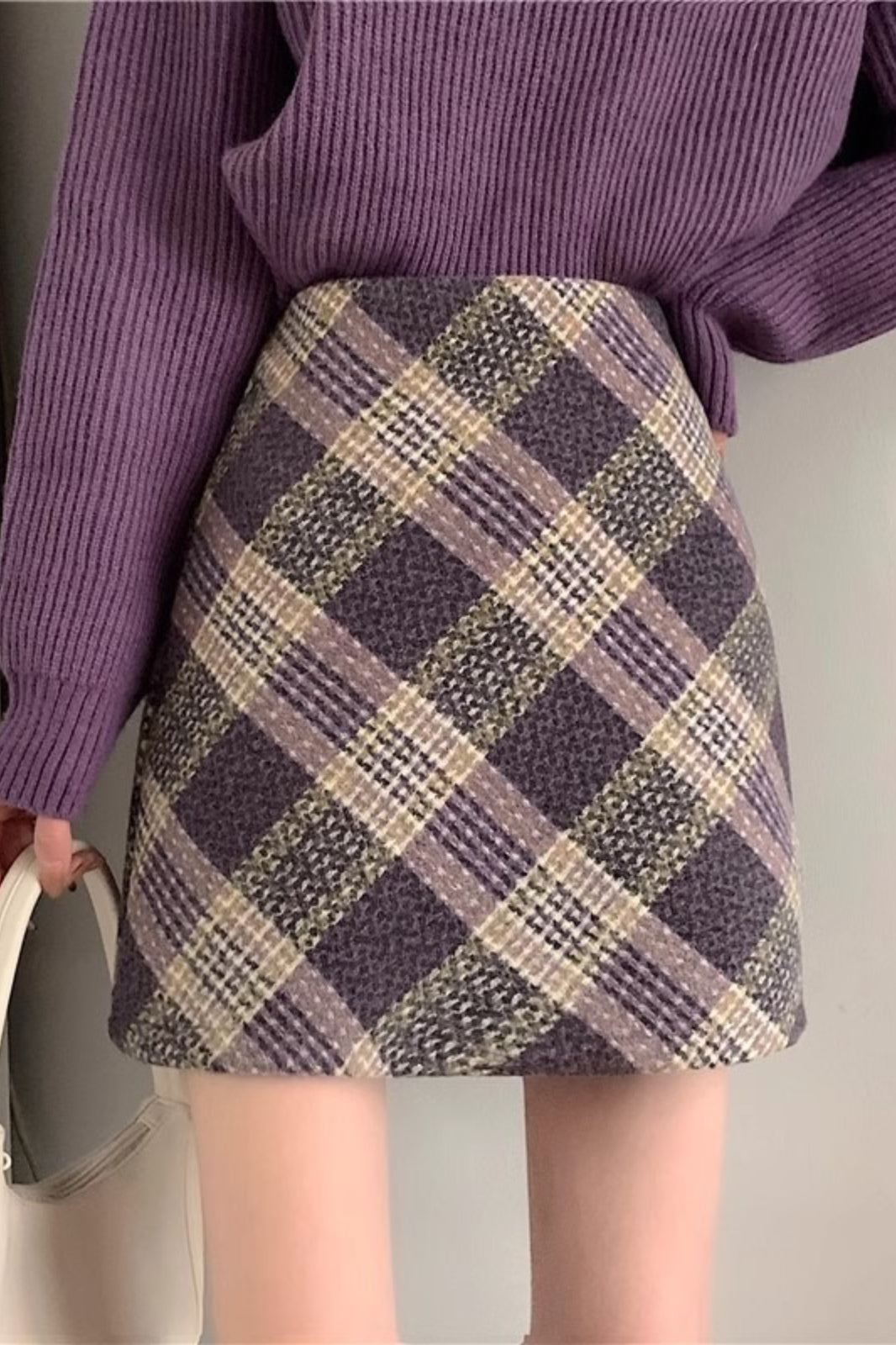 Tartan High Waist Skirt