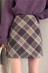 Tartan High Waist Skirt