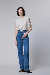 High-Waist Straight-Leg Denim Jeans