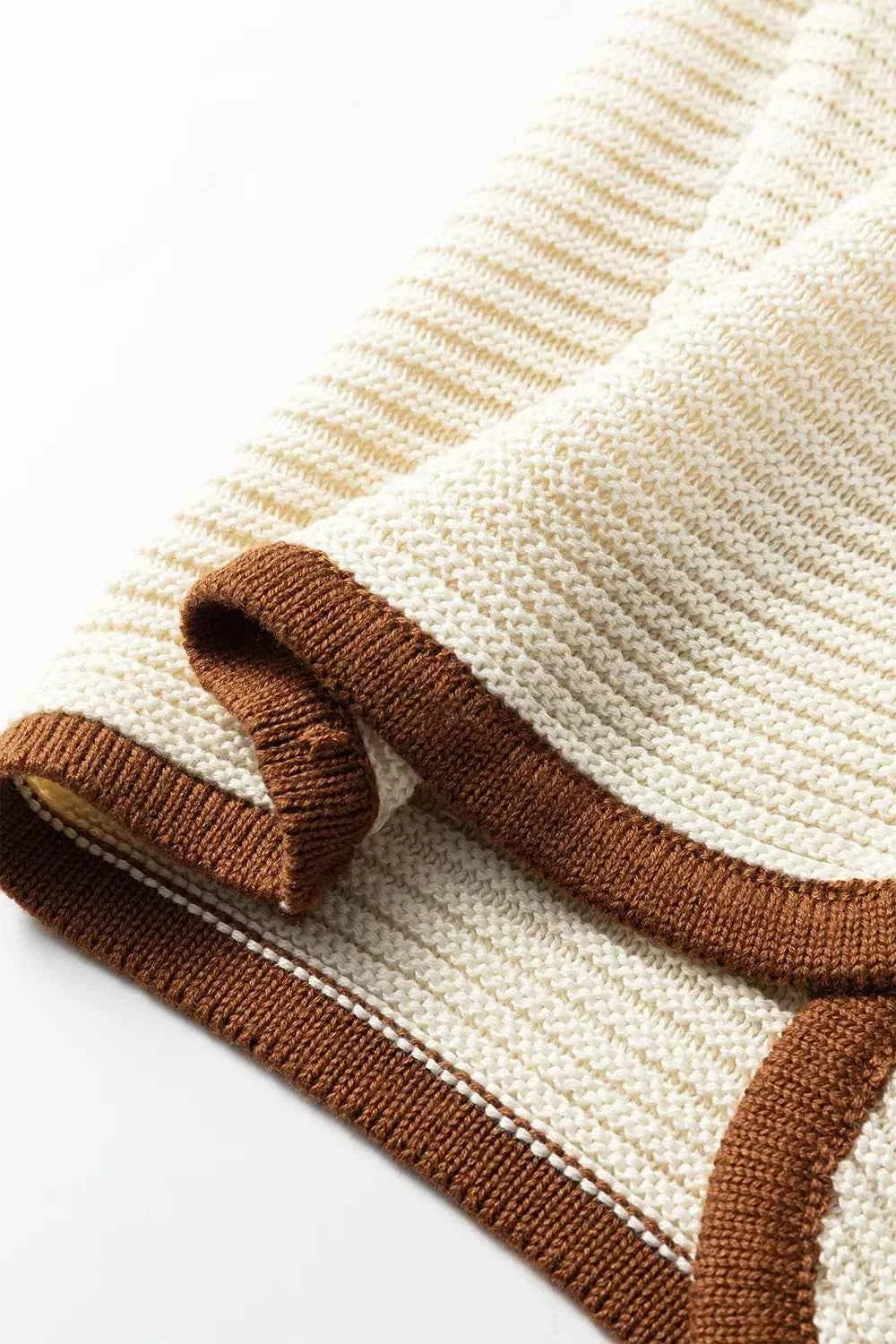 Contrast Trim Tie-Front Sweater Vest