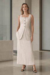 Sleeveless Vest Skirt Elegant Two Piece Work Set