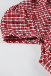 Plaid Button Front Fitted T-Shirt