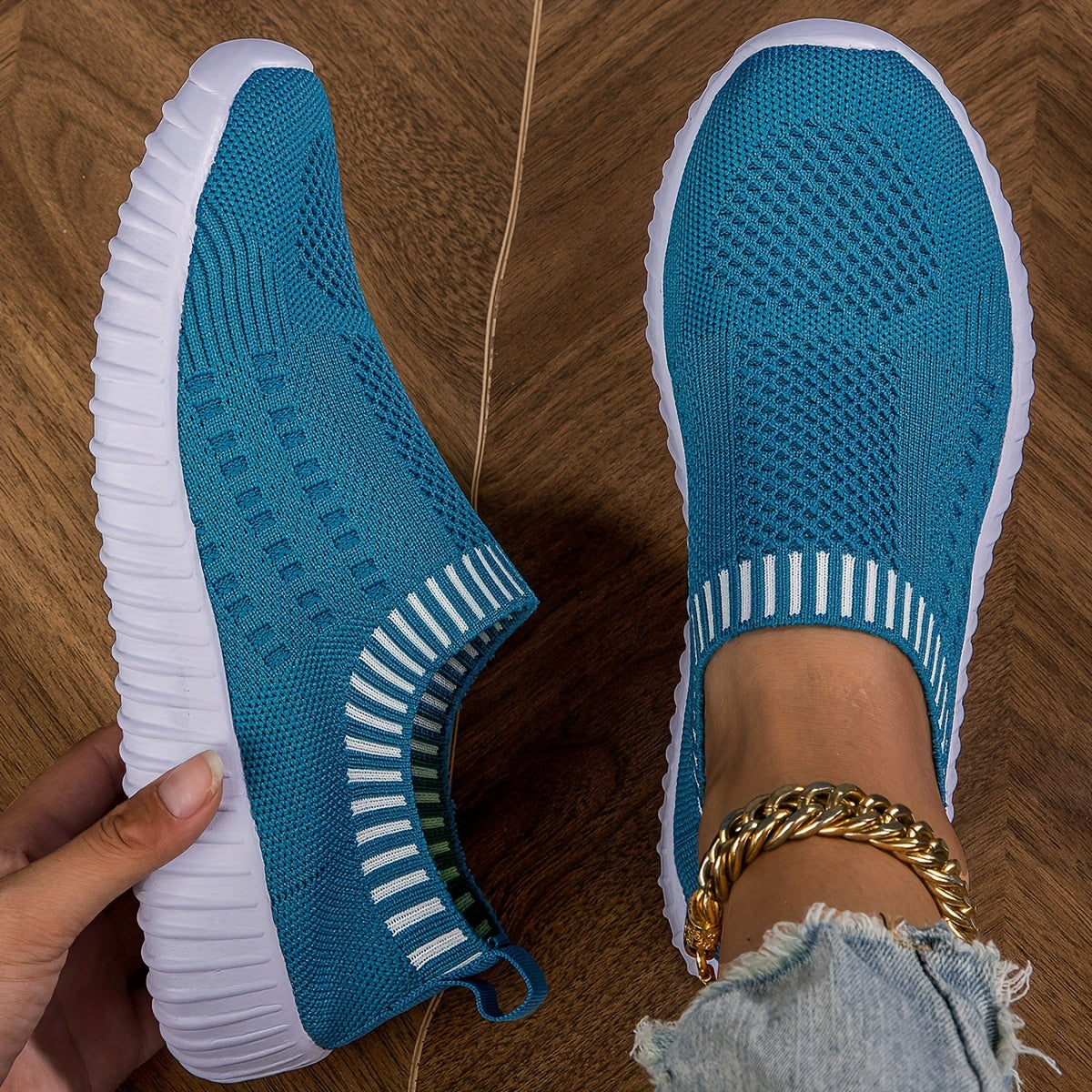 Slip On Knit Mesh Sneakers