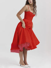 Lace-Draped Off-Shoulder Midi Dress 2