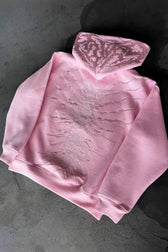 Patchwork Washed Print Zip Hoodie