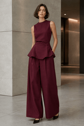 Sleeveless Minimalist Casual Two Piece Work Set