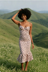 Polka Dot Shirred Slip Birthday Dress
