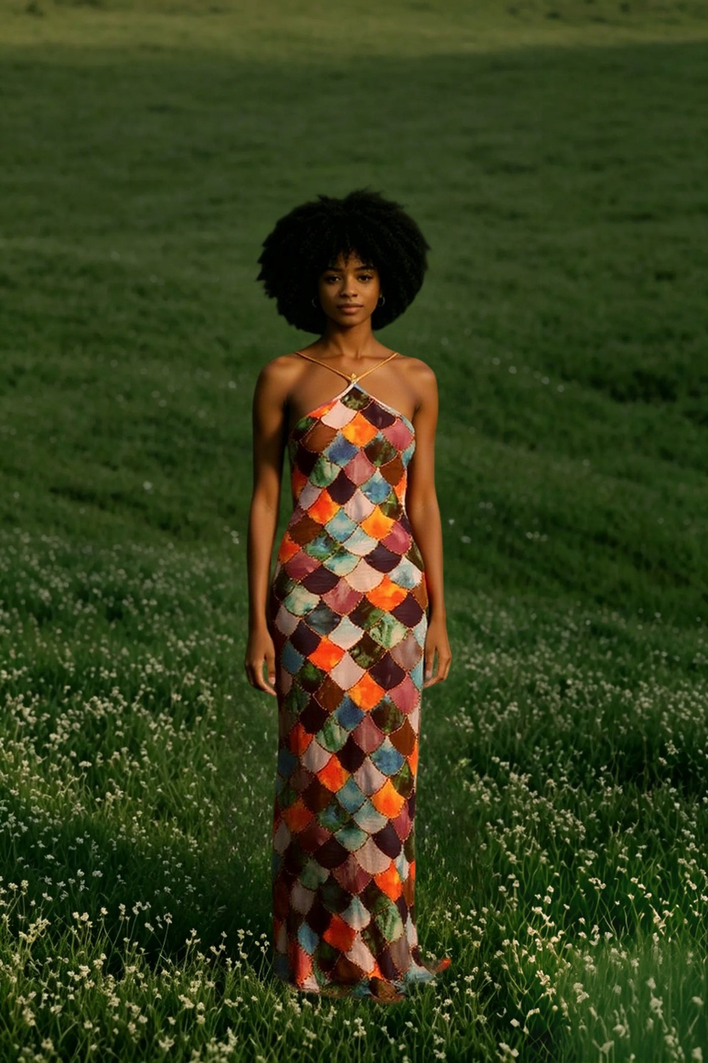 Plaid Halter Off Shoulder Maxi Dress