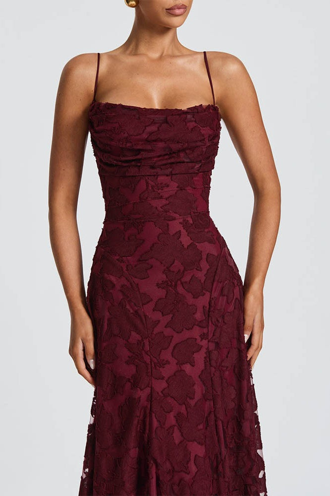 Chiffon Backless Spaghetti Strap Maxi Dress 3