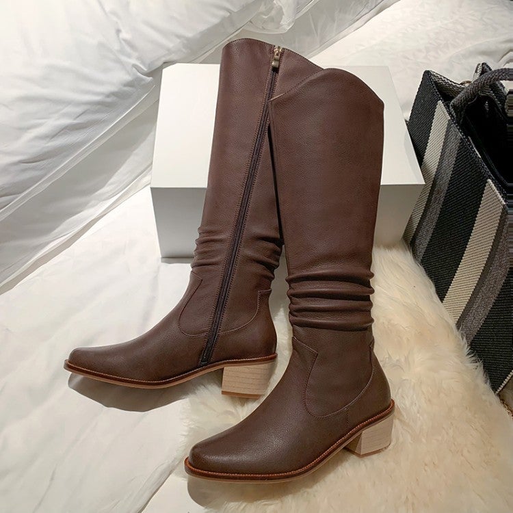 Riding Boots for Women in Brown/Coffee Leather - Knee High Boots