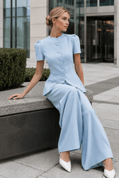 Elegant Jacket High Waist Two Piece Chic Work Set