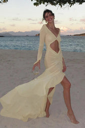 Cutenew Mesh Concise Women Maxi Dress 2