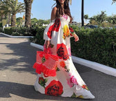 Floral Off Shoulder Smocked Long Sleeve Maxi Dress 3