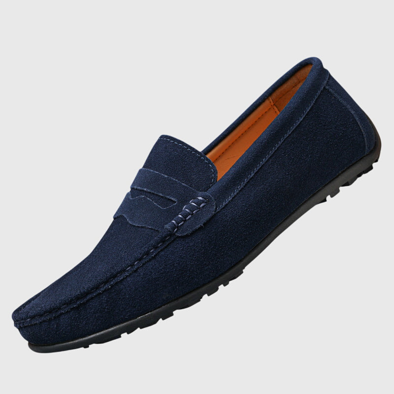 Suede Look Slip On Penny Loafers