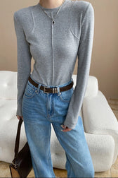 Slim Fit Tailored Long Sleeve Top
